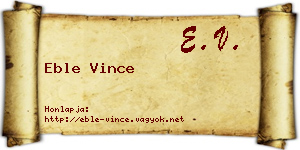 Eble Vince névjegykártya